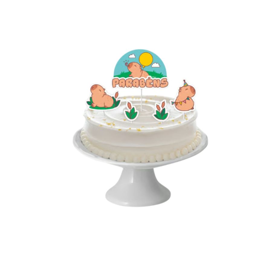 Decoração de Bolo Capivara – 5 Unidades –... Decoração de Bolo Capivara – 5 Unidades –...