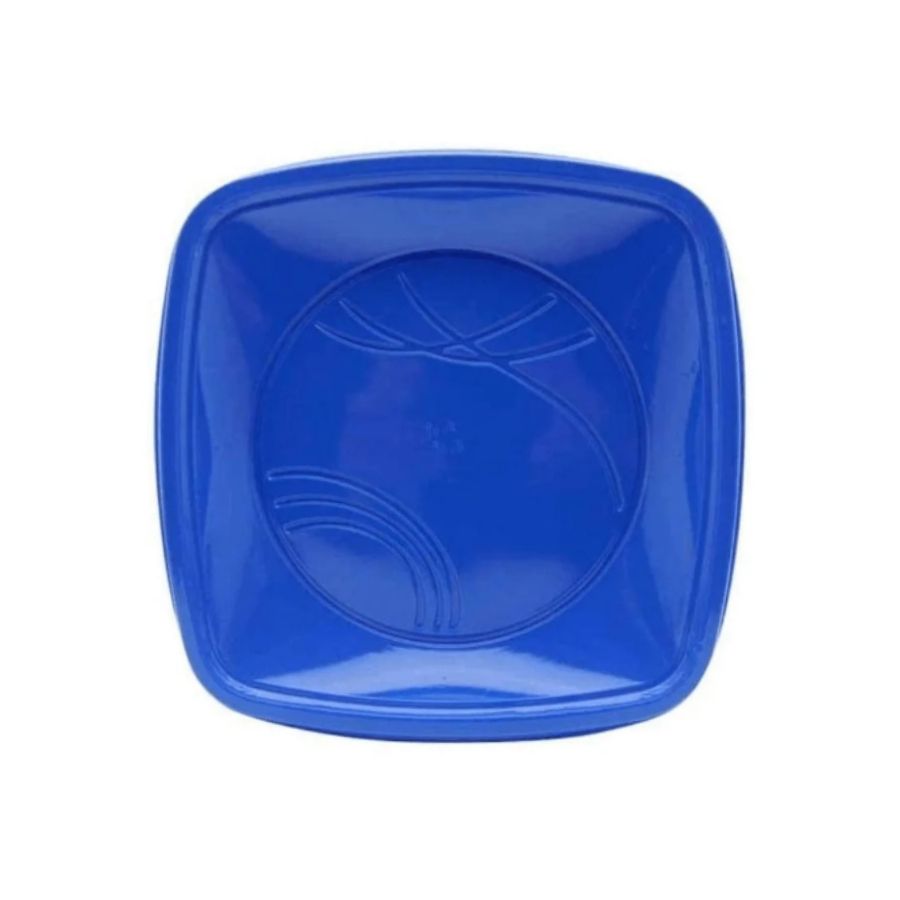 Prato Quadrado Biodegradável 21 cm Azul c...