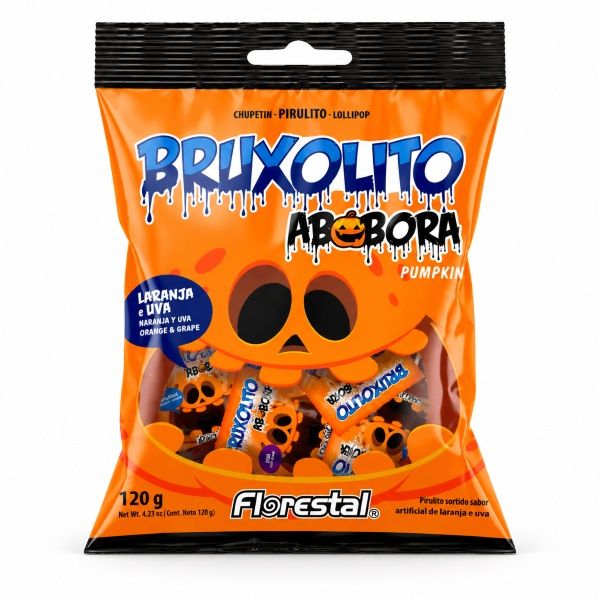 Pirulito Bruxolito Abóbora Florestal 120g...