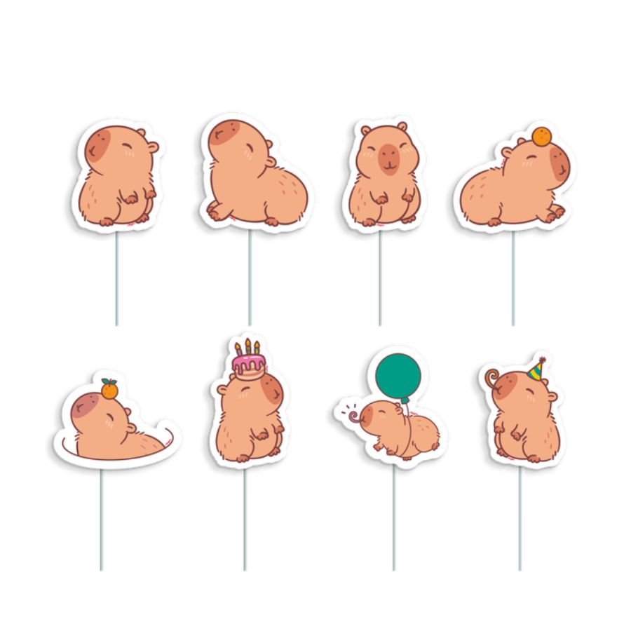 Picks Capivara – 8 Unidades – Regina Festas