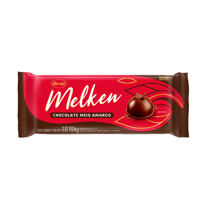 Chocolate Meio Amargo Melken 1kg – Harald