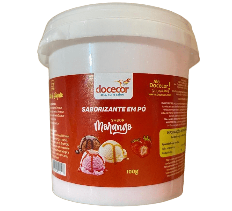Saborizante em Pó para Sorvete Morango 10...