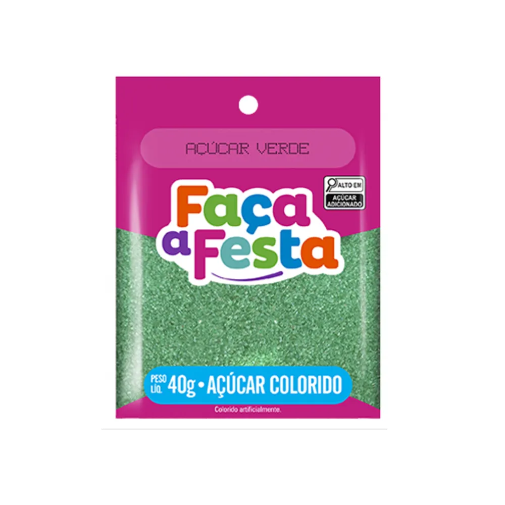 Açúcar Colorido Verde 40g – Leke 
