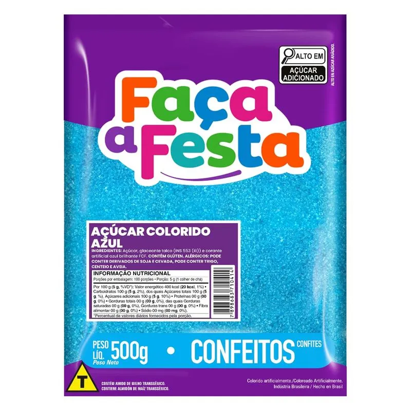 Açúcar Colorido Azul 500g – Leke