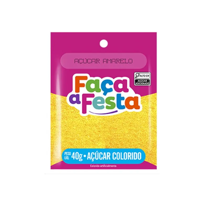 Açúcar Colorido Amarelo 40g – Leke 