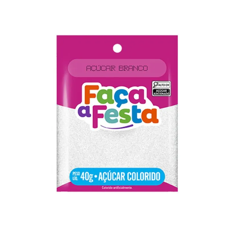 Açúcar Colorido Branco 40g – Leke 