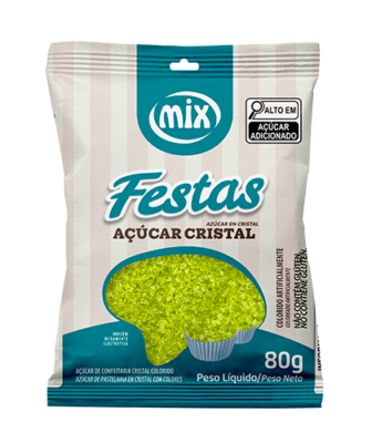 Açúcar Cristal Colorido Verde Limão 80g –...