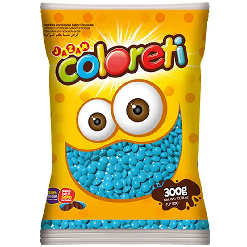 Confete de Chocolate Coloreti Azul 300g –...