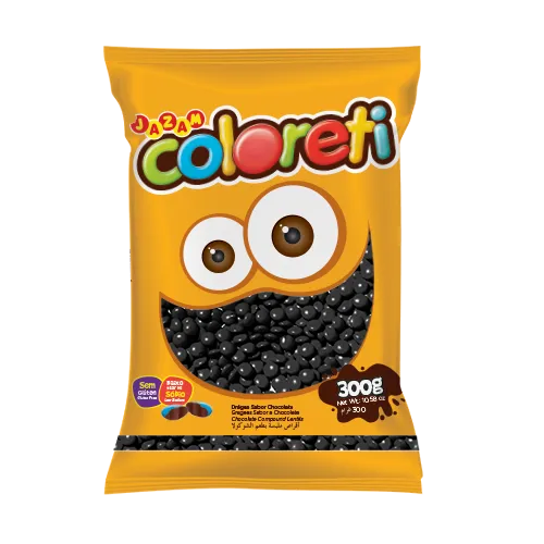 Confete de Chocolate Coloreti Preto 300g ...