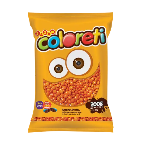 Confete de Chocolate Coloreti Laranja 300...