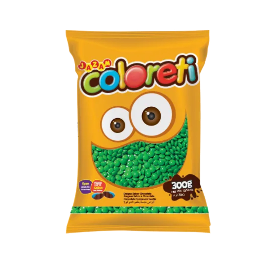 Confete de Chocolate Coloreti Verde 300g ...