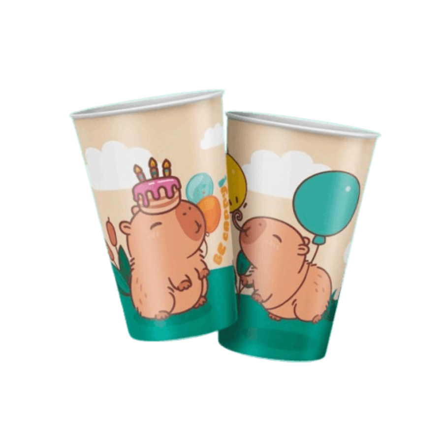 Copo de Papel 180ml Capivara – 8 unidades...