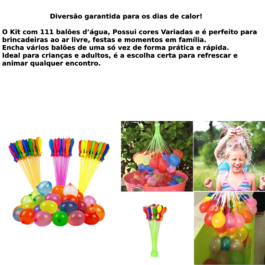 Kit 222 Balões Dágua Guerra De Bexigas Wa...