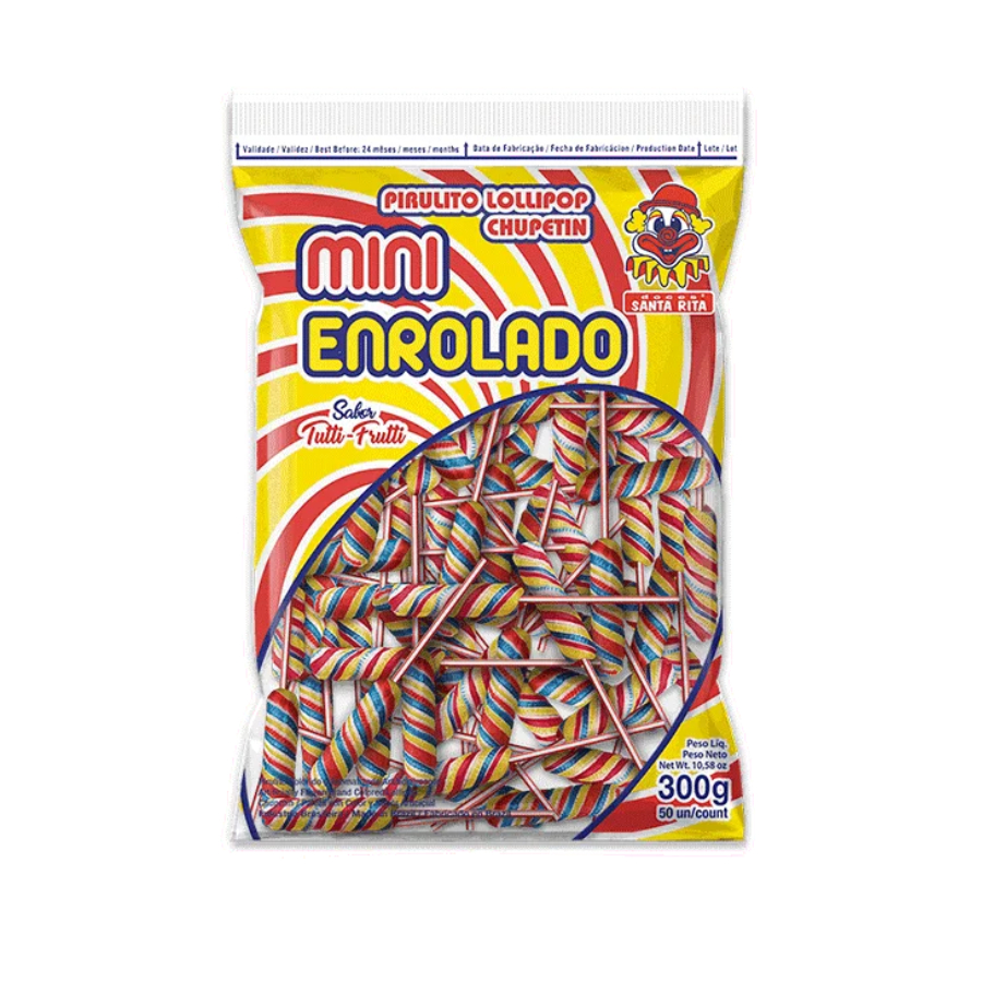 Pirulito Mini Enrolado – 300g – Pacote co...