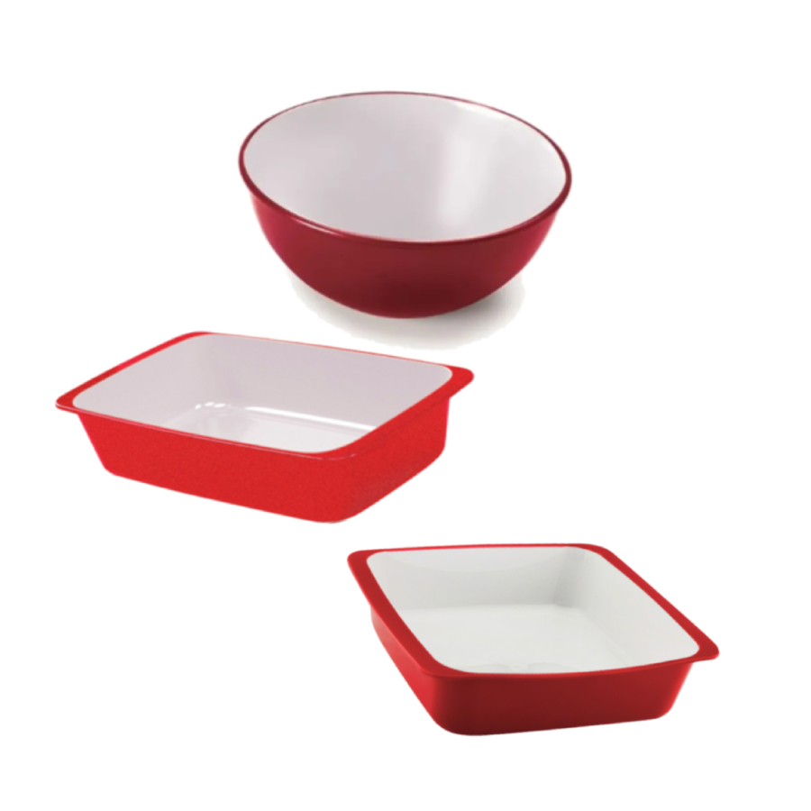 Kit 3 Travessas Vermelhas Multiuso Duo - ... Kit 3 Travessas Vermelhas Multiuso Duo - ...