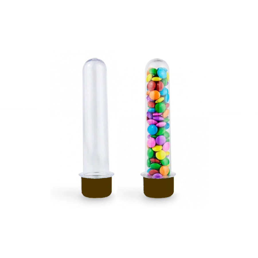 Tubete 12,5 cm Transparente com Tampa Mar...