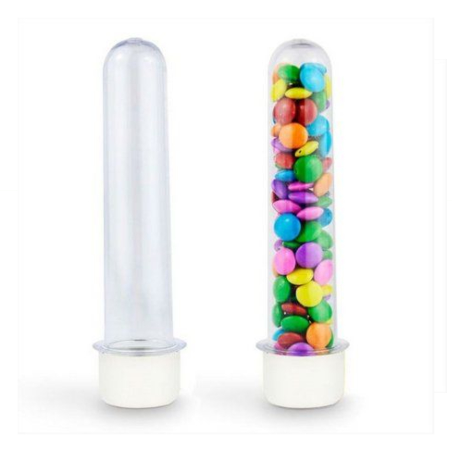 Tubete 12,5 cm Transparente com Tampa Bra...