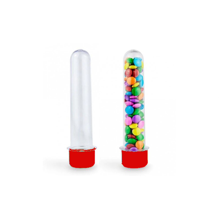 Tubete 12,5 cm Transparente com Tampa Ver...