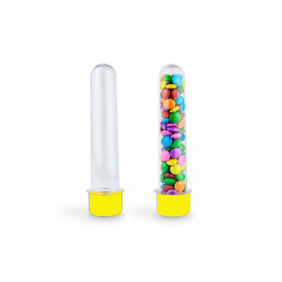 Tubete 12,5 cm Transparente com Tampa Ama...