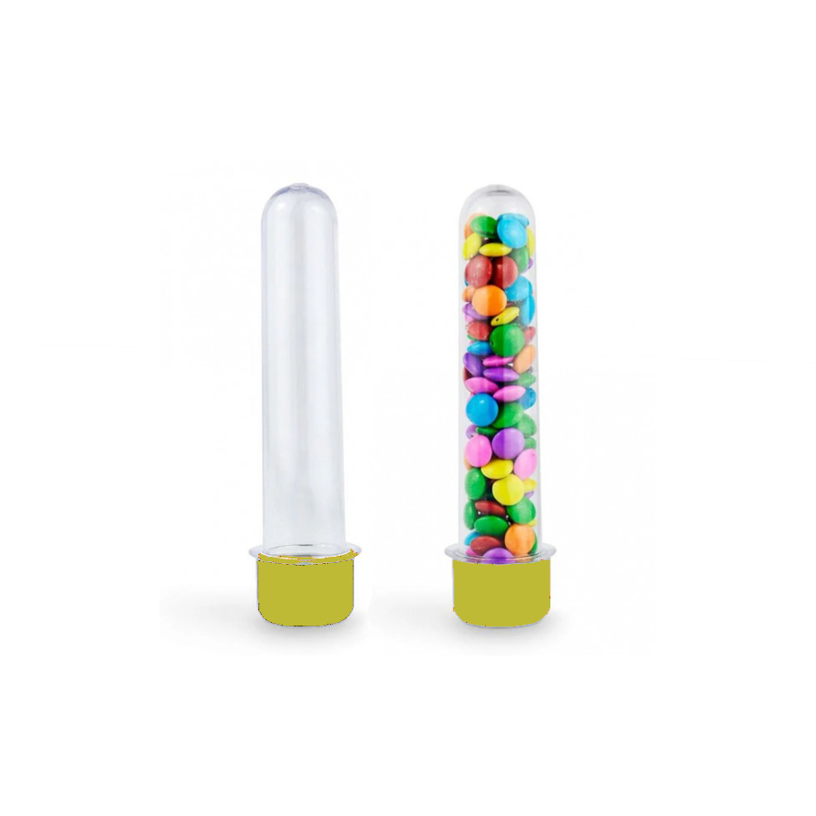 Tubete 12,5 cm Transparente com Tampa Dou...