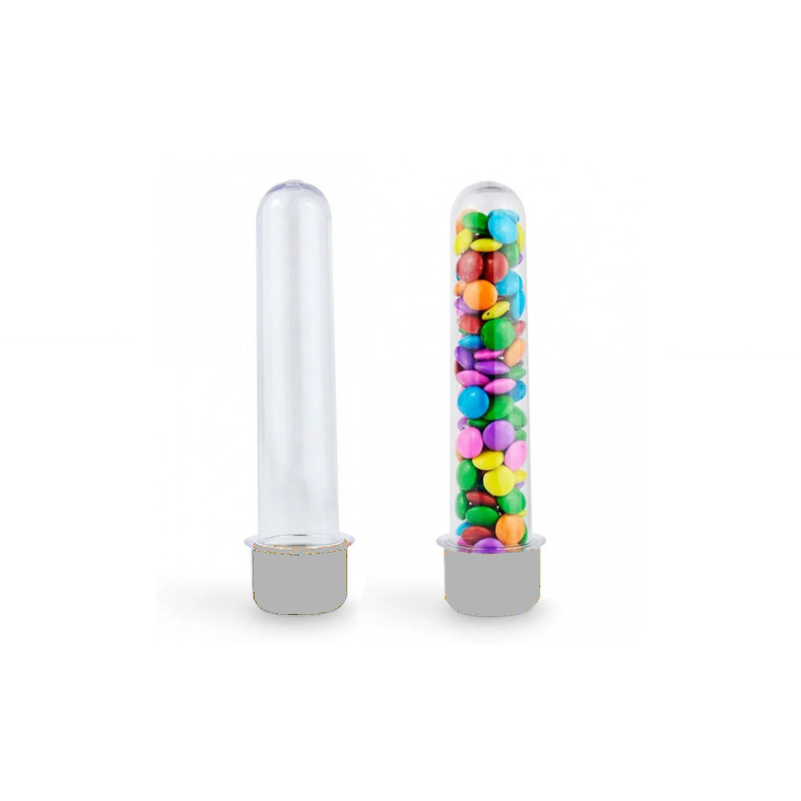Tubete 12,5 cm Transparente com Tampa Pra...
