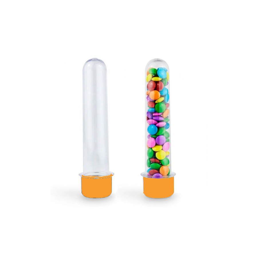 Tubete 12,5 cm Transparente com Tampa Lar...