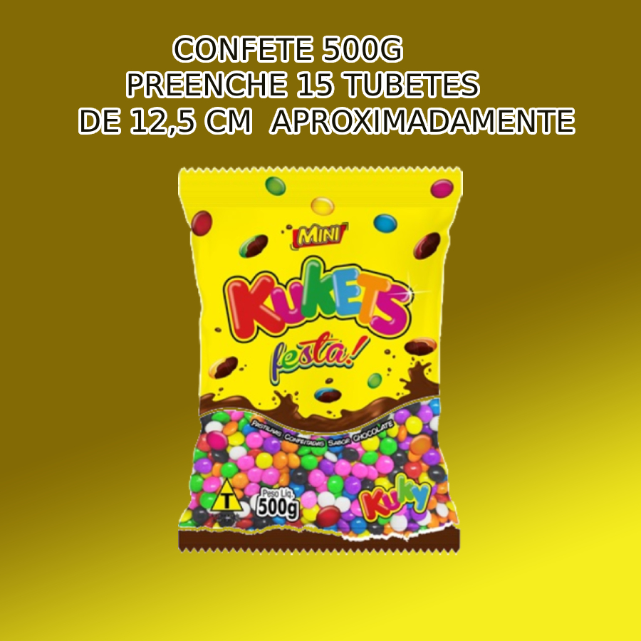 Kit 10 Tubetes + 500g de Confete colorid... Kit 10 Tubetes + 500g de Confete colorid...