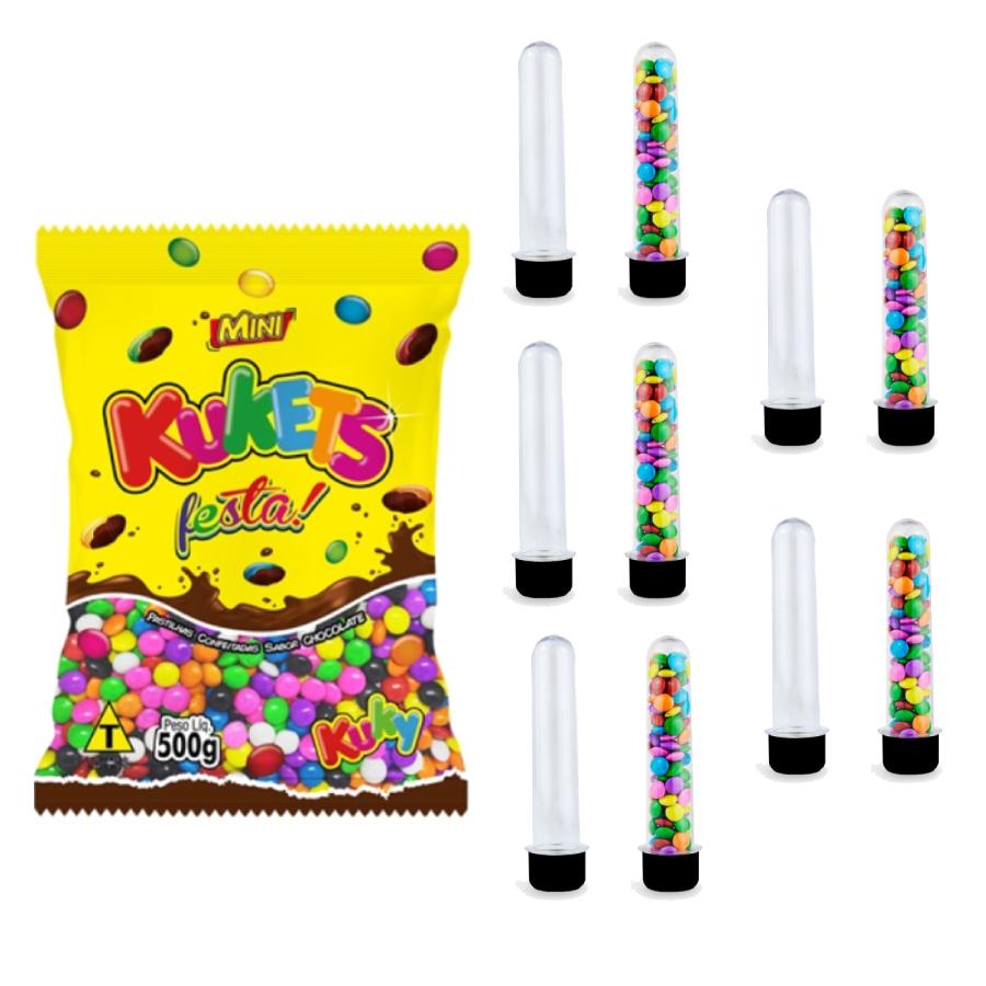 Kit 10 Tubetes + 500g de Confete colorid... Kit 10 Tubetes + 500g de Confete colorid...