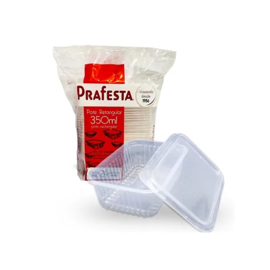 Pote com Lacre Retangular 350ml – Kit com...