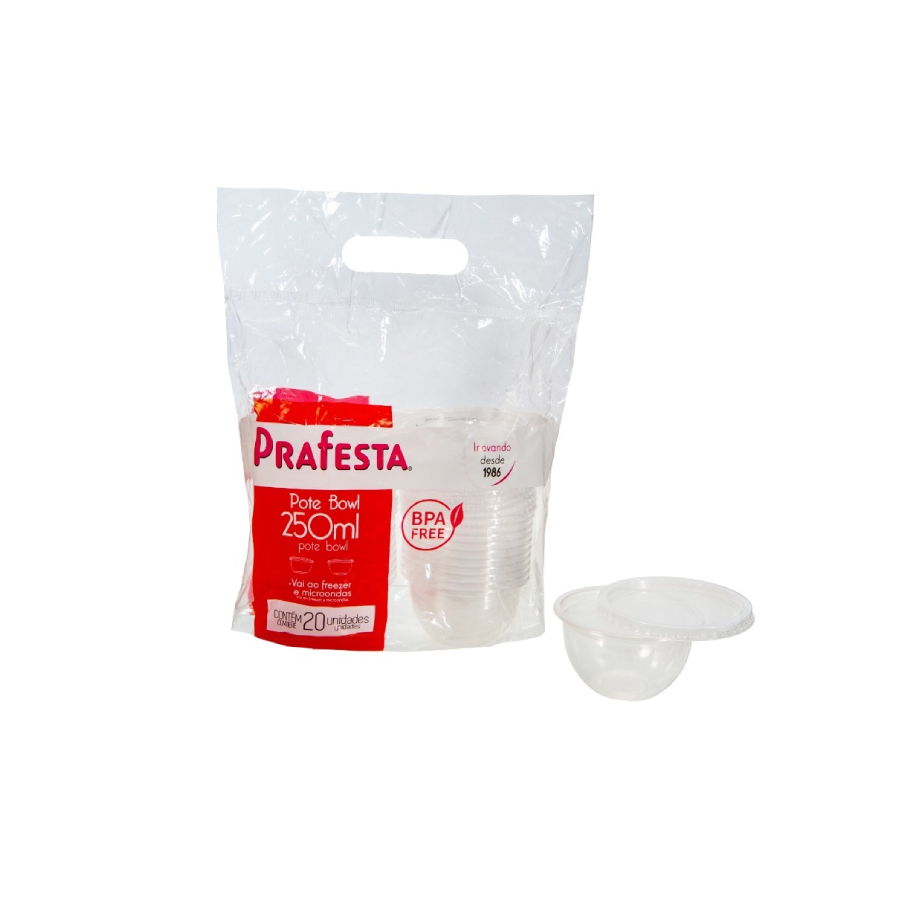Pote Bowl 250ml com Sobretampa