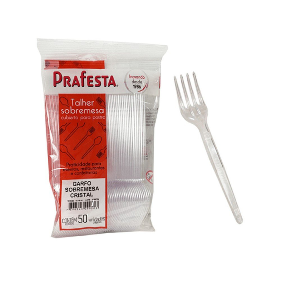 Garfo de Sobremesa Cristal – Pacote com 5...
