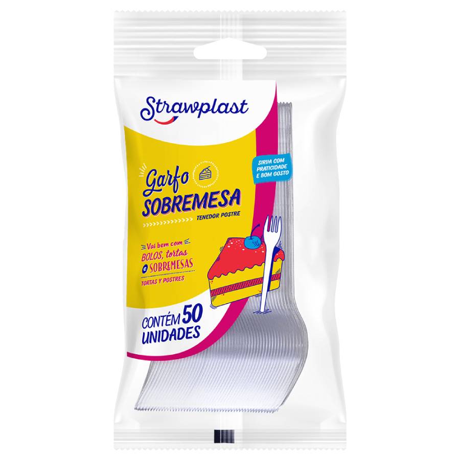 Garfo para Sobremesa – Branco – Pacote co...