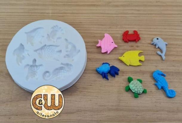 Molde de Silicone – Fundo do Mar com 7 Di...