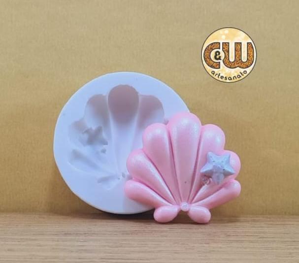 Molde de Silicone – Concha com estrela – ...