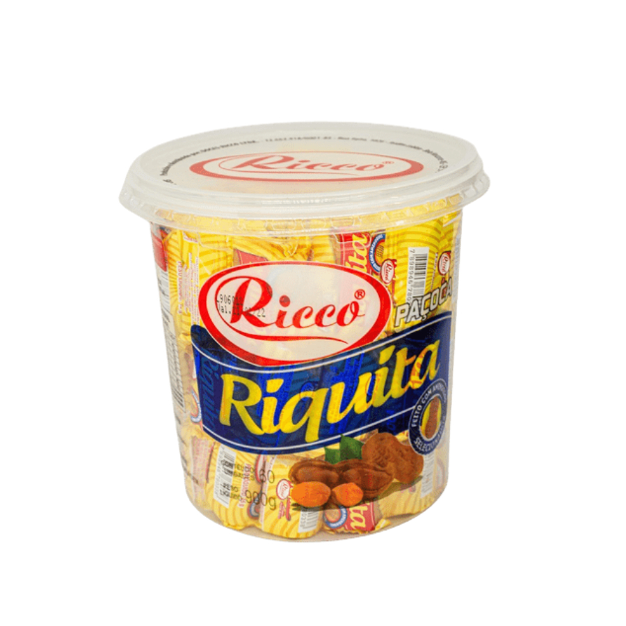 Paçoca Riquita Rolha – Pacote com 50 Unid...