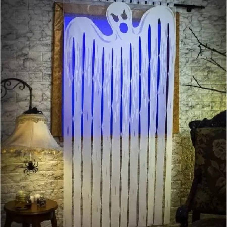 Painel Halloween Fantasma Branco 1,93m x ...