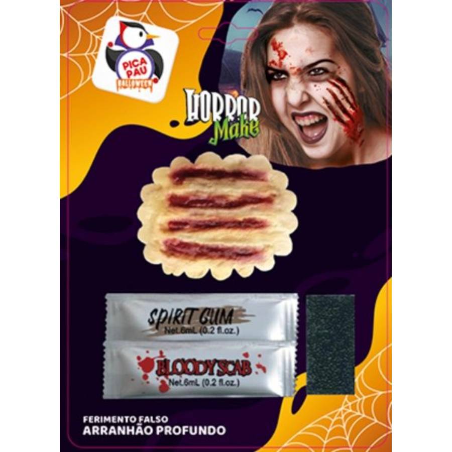 Kit Ferimento Falso Arranhão Profundo – U...