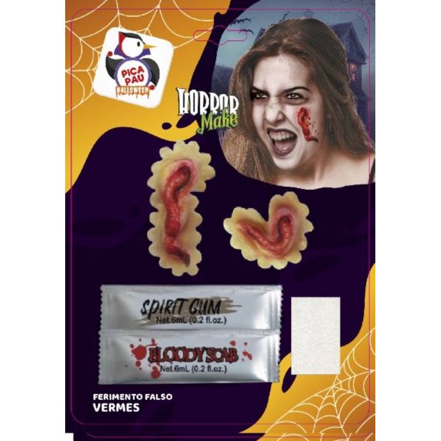 Kit Ferimento Falso Vermes – Unidade