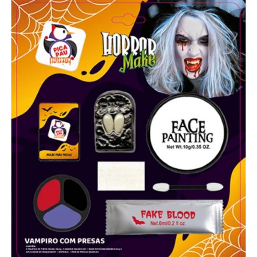 Kit Pintura Facial Completo Dentes Canino...