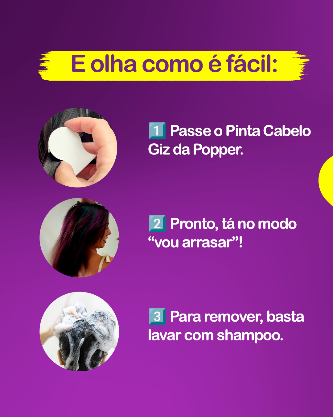 Pinta Cabelo em Giz Cores – Popper – Unidade