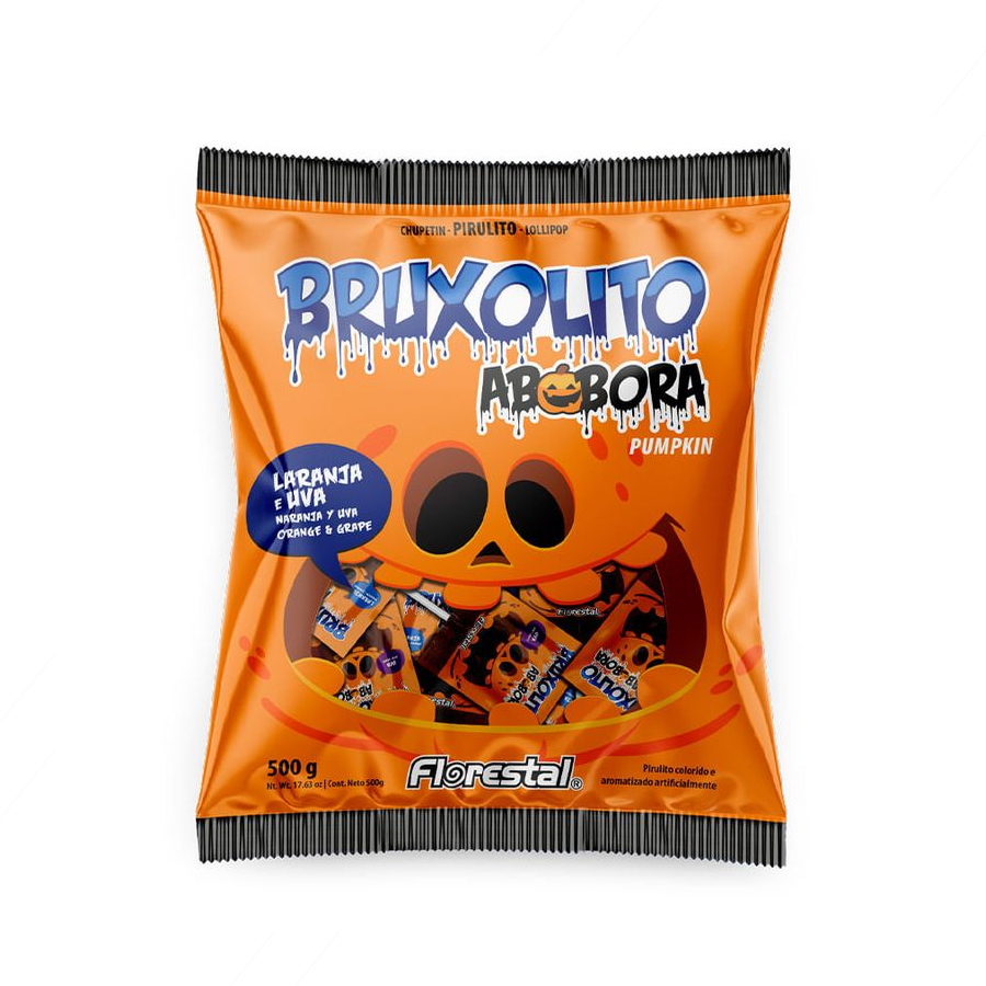 Pirulito Bruxolito Abóbora Sortido 500g |...