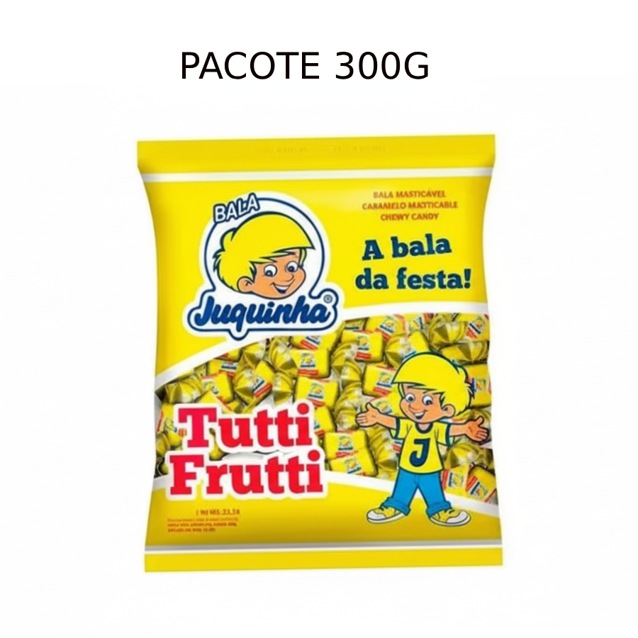 Bala Mastigável Juquinha Tutti-Frutti 300...