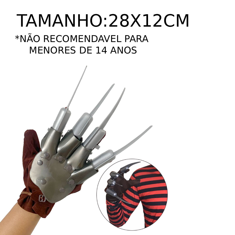 Luva Freddy Krueger – YDH – 28x12 cm – Pl...