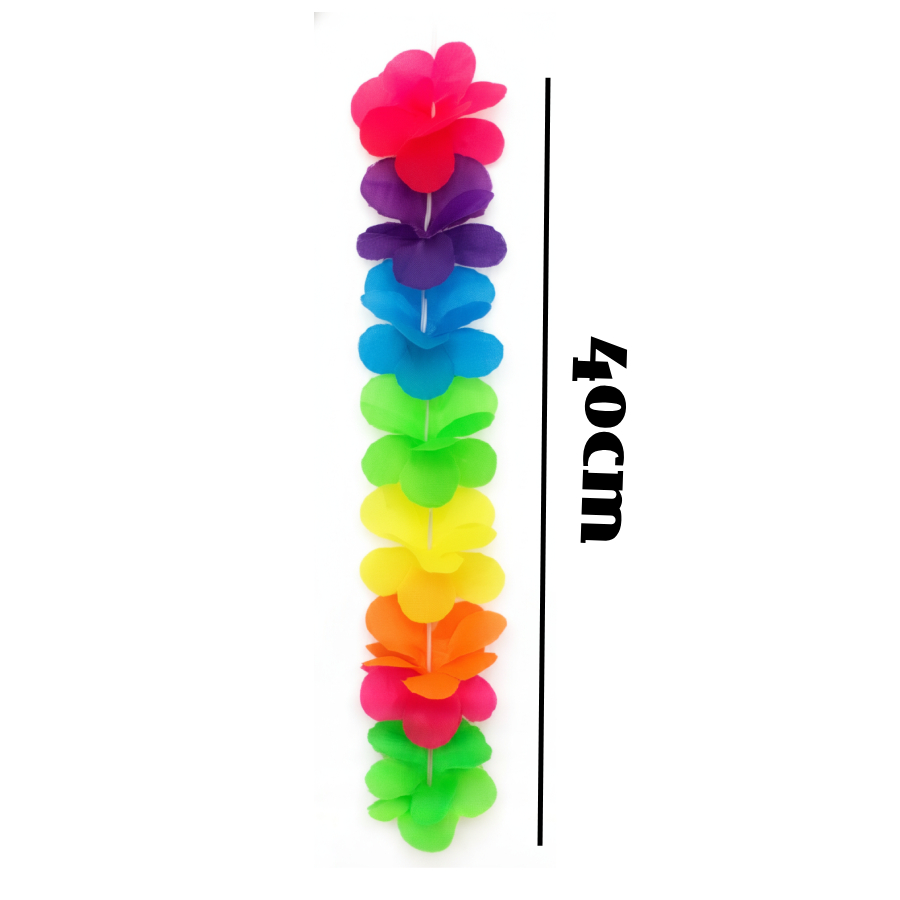 Colar de Flor Grande Colorido – Kit com 1...