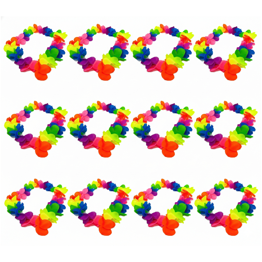 Colar de Flor Grande Colorido – Kit com 1...