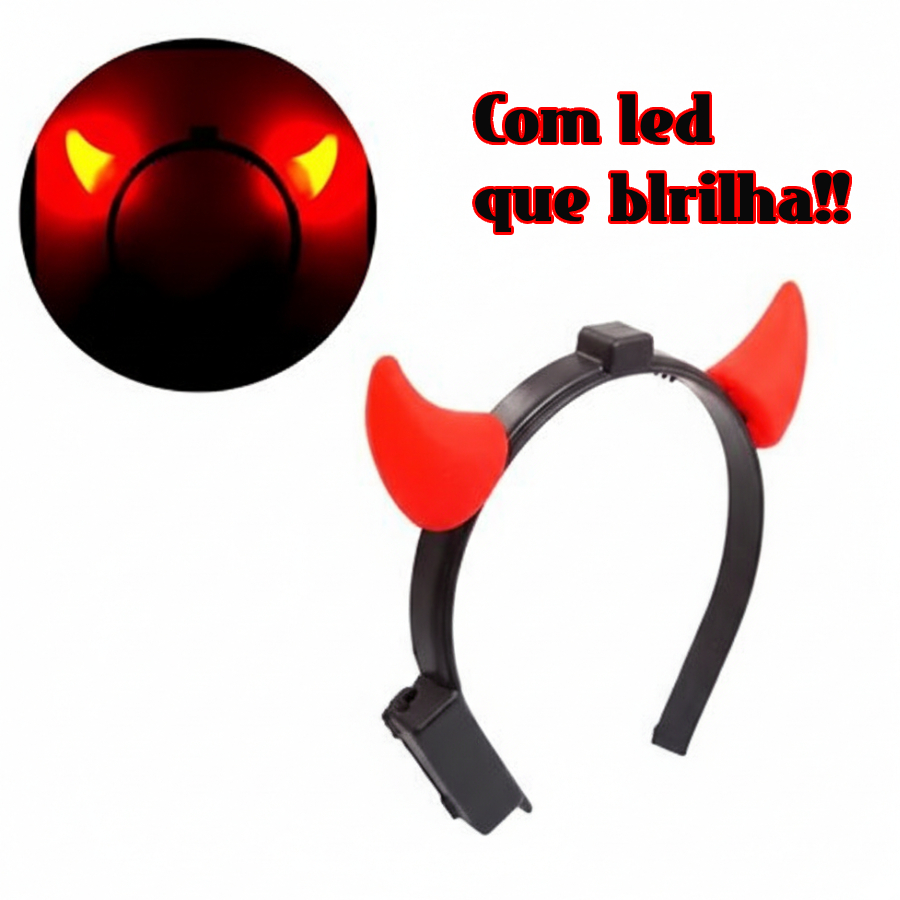 Kit Tridente e Tiara LED Diabinha