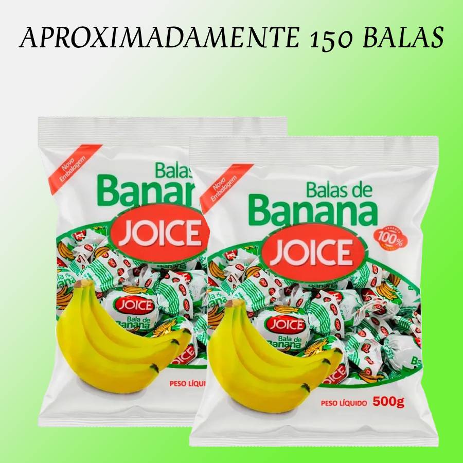 Kit 2 Pacotes Bala de Banana 500g Sem Glú...