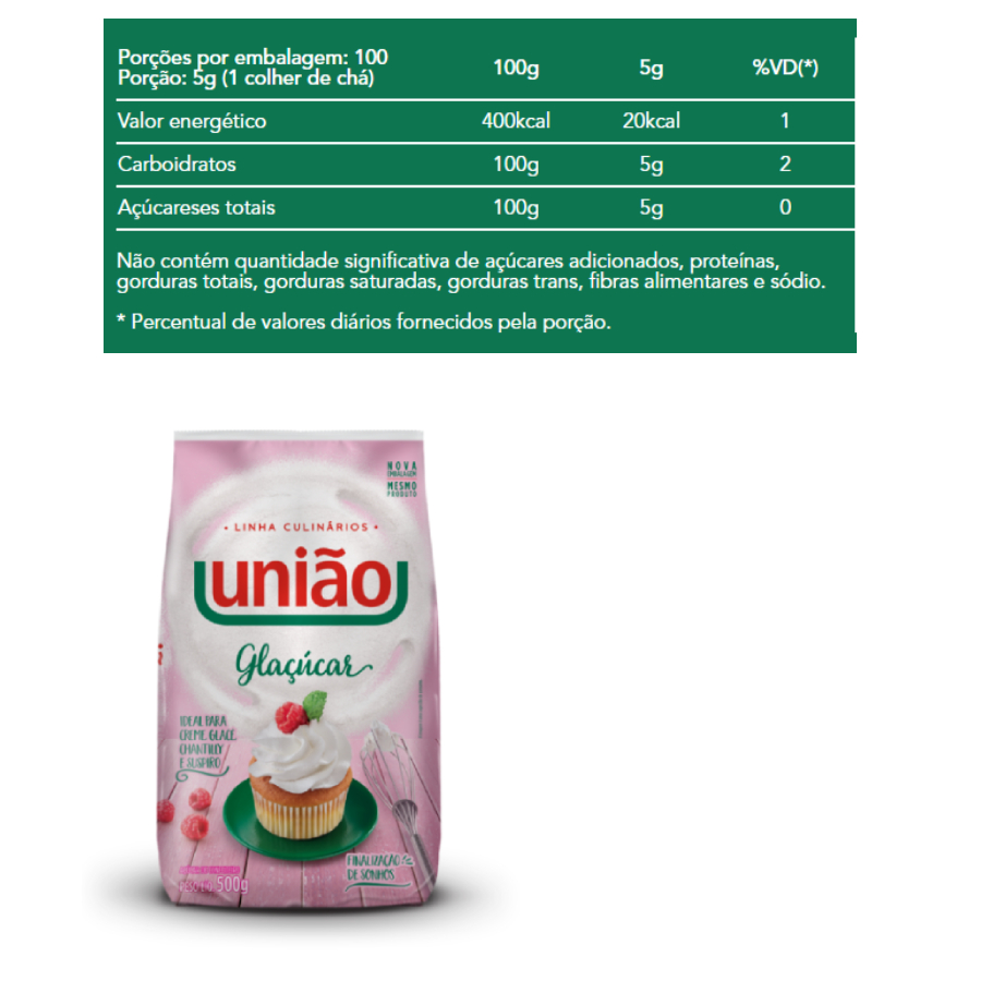 Kit 2 Açúcar Linha Culinária 500g – União 