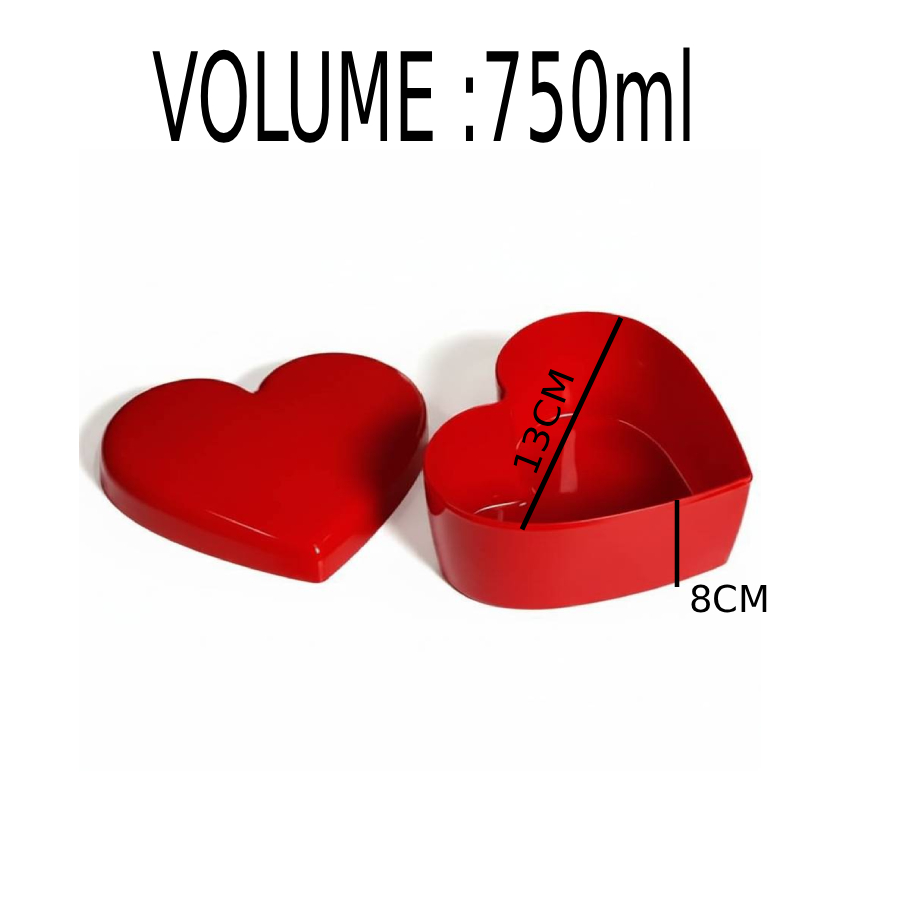 Kit 5 Coração Box 750 mL Vermelho Sólido ...