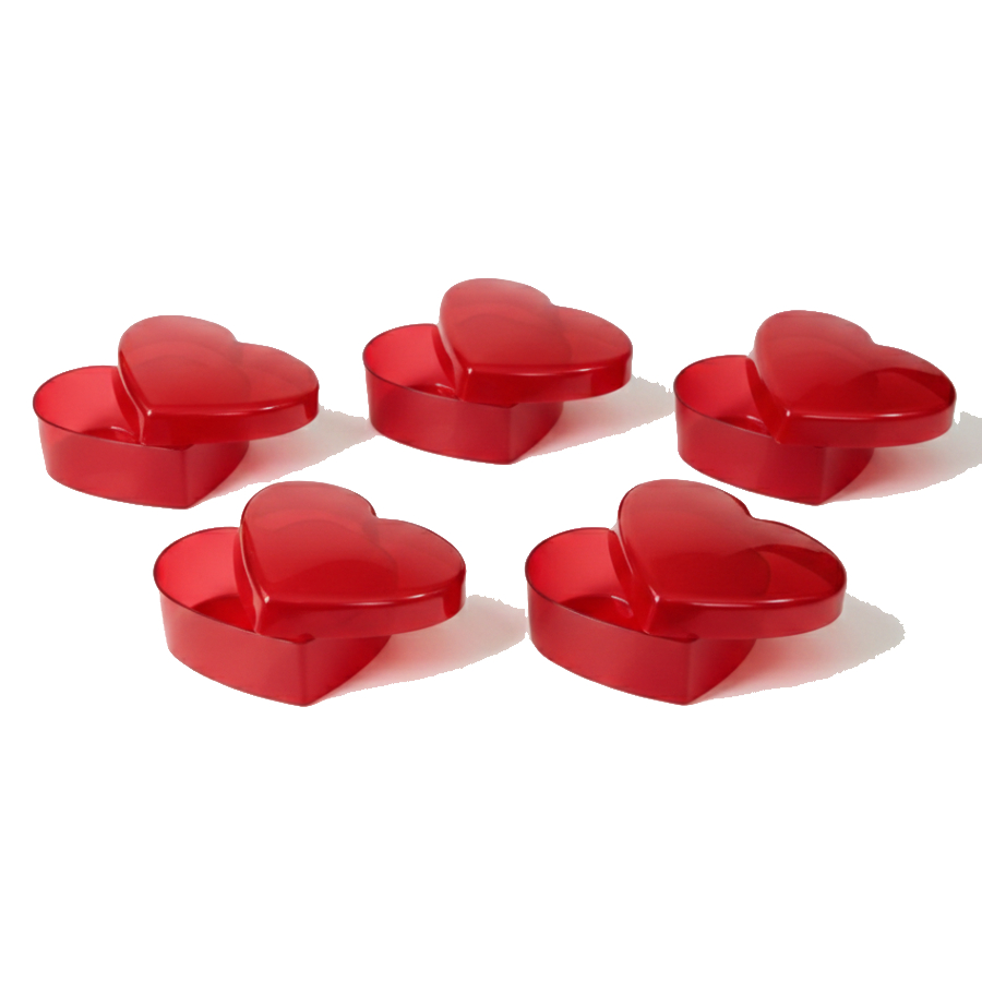 Coração Box 750 mL Vermelho Translúcido –...